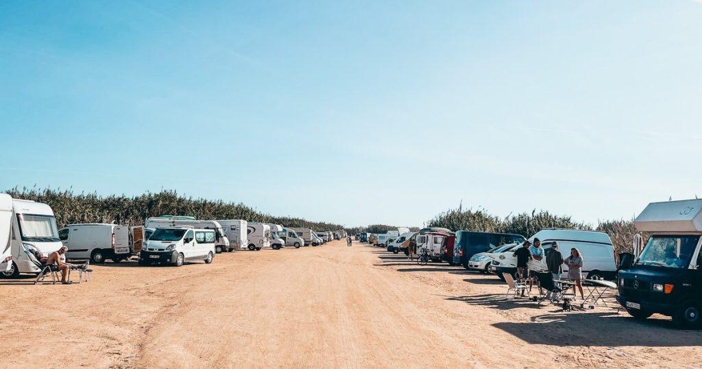 Een van de camperplaatsen in Baleal Portugal.